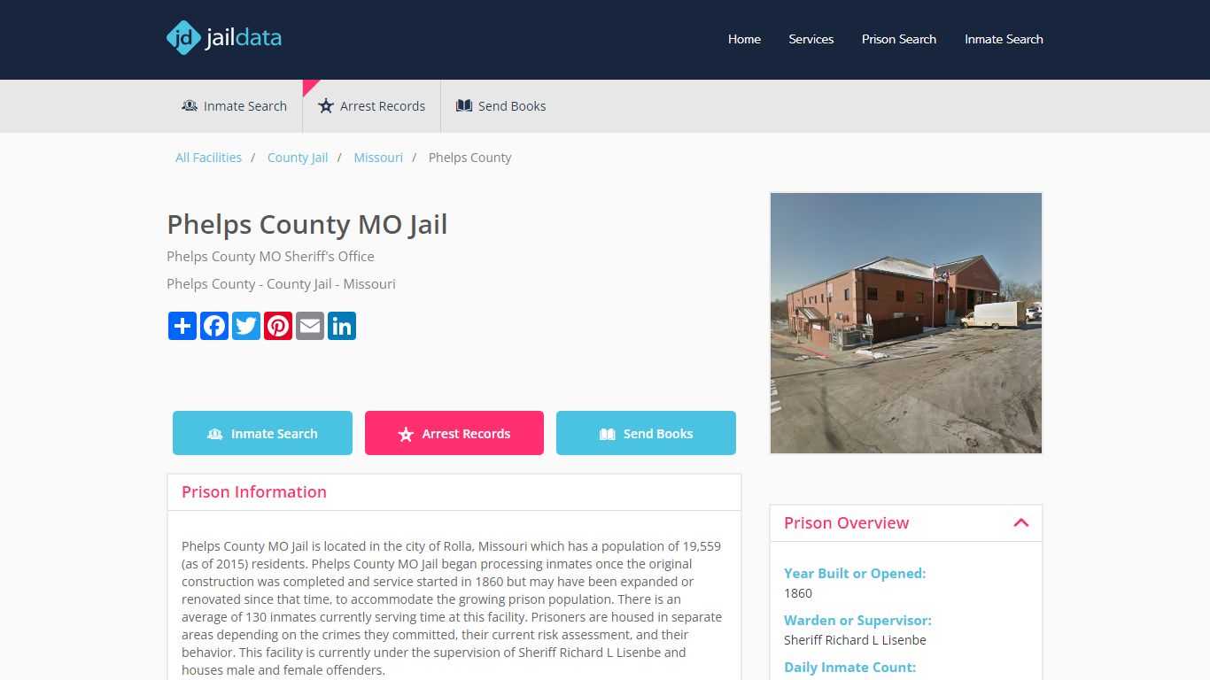 Phelps County MO Jail Inmate Search and Prisoner Info - Rolla, MO